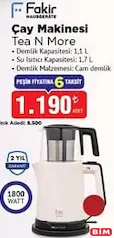 FAKİR TEA N MORE ÇAY MAKİNESİ